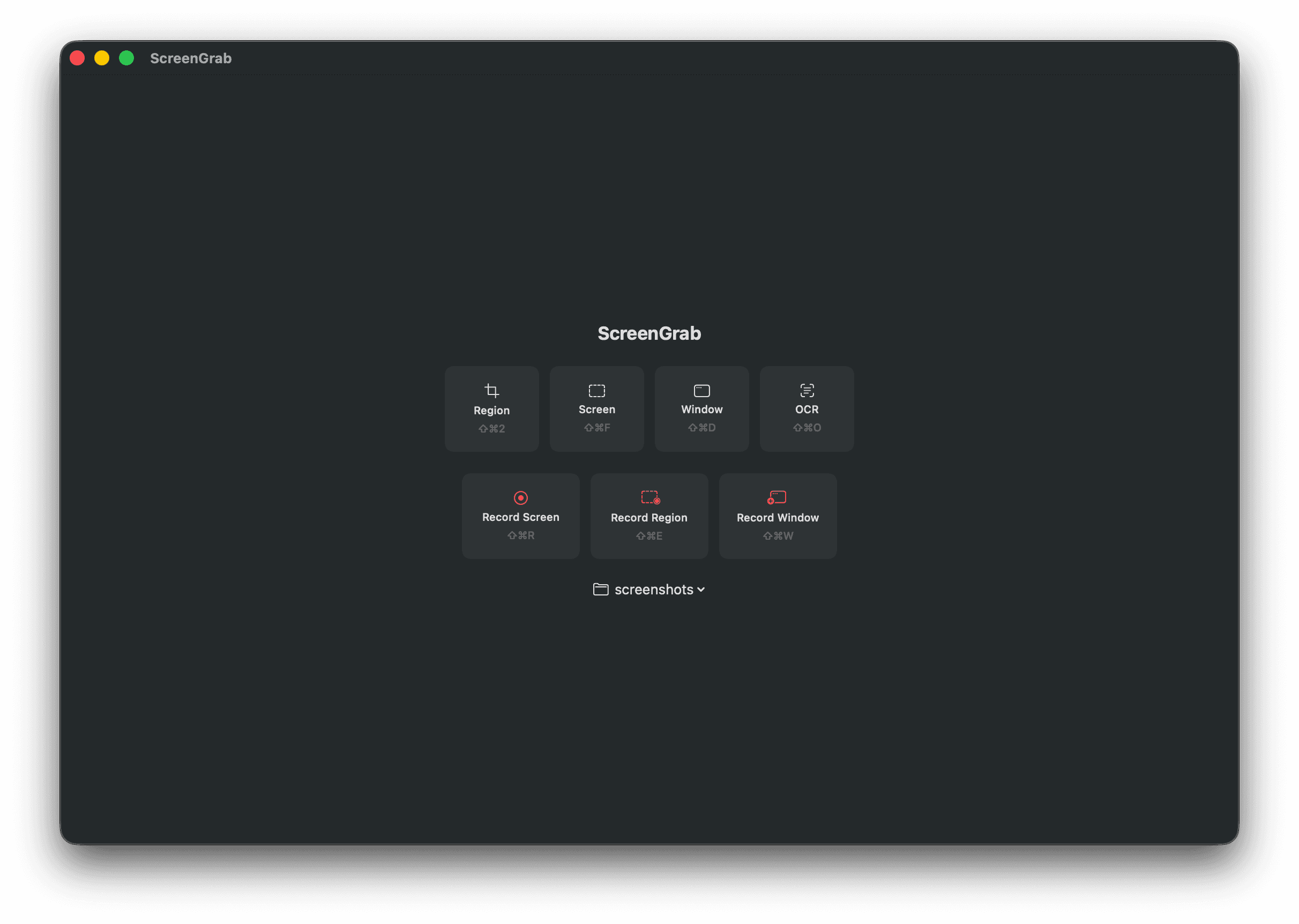 Screenshot of ScreenGrab home page